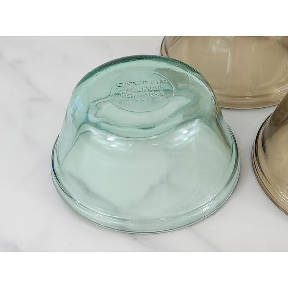 Anchor Custard Cup Small Glass Bowls 6oz Brown Green 70s Dessert Cup x6 USA Vtg - Picture 11 of 16